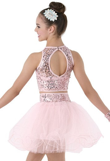 Pink Two-Piece Sequin Jazz Dance Costume image 2