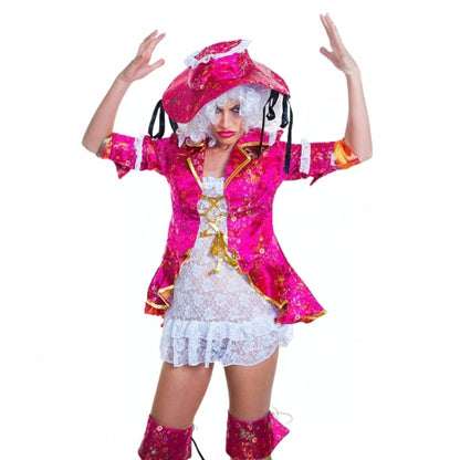 Women's Deluxe Pink Pirate Captain Costume image 3