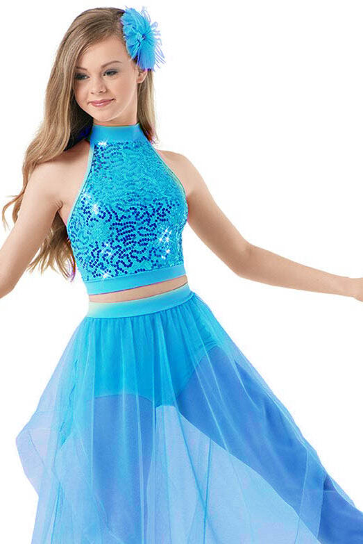 Weissman Turquoise Two-Piece Lyrical Dance Costume image 0