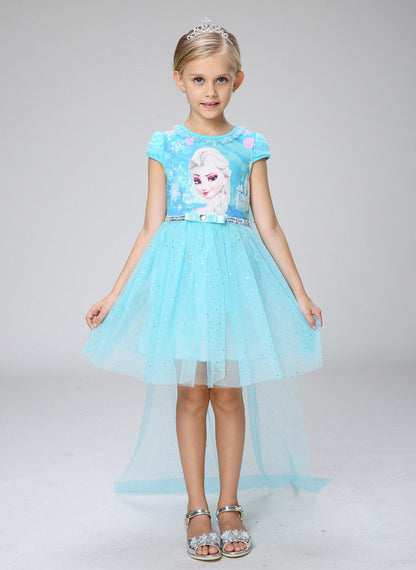 Elsa Aqua Tutu Dress and Cape image 0
