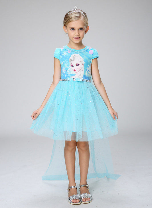 Elsa Aqua Tutu Dress and Cape image 0