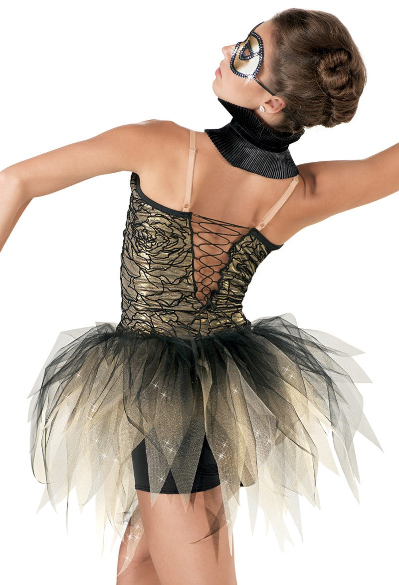 Gold and Black Masquerade Jazz Dance Costume image 2