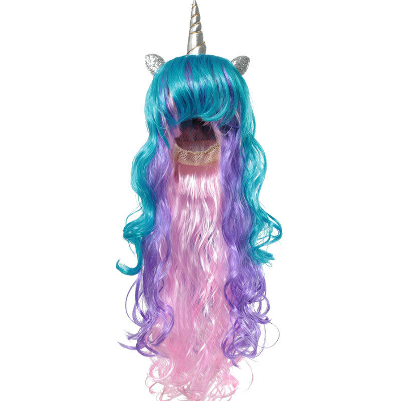 Unicorn Wig Teal & Pink
